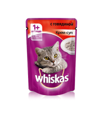 Whiskas для кошек крем-суп с говядиной 85 гр.
